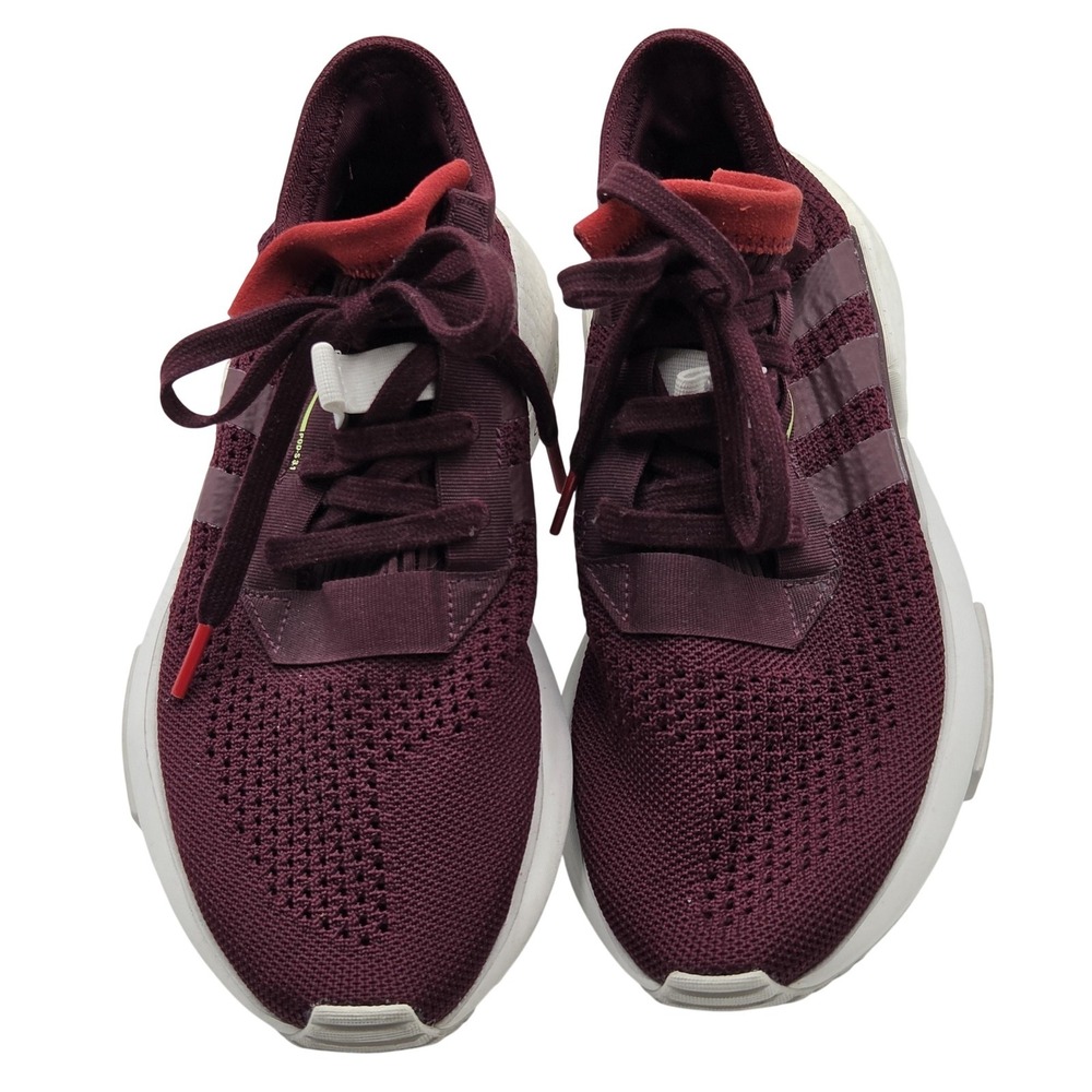 Adidas POD-S3.1 Shoes Womens Size 8 Red Knit Low Top Running DB3541 Sneakers